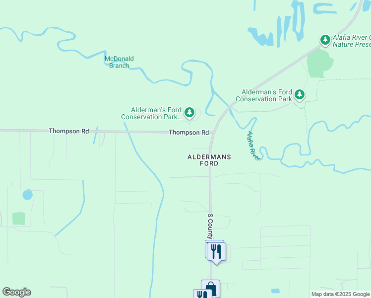 map of restaurants, bars, coffee shops, grocery stores, and more near 207 Thompson Road in Lithia