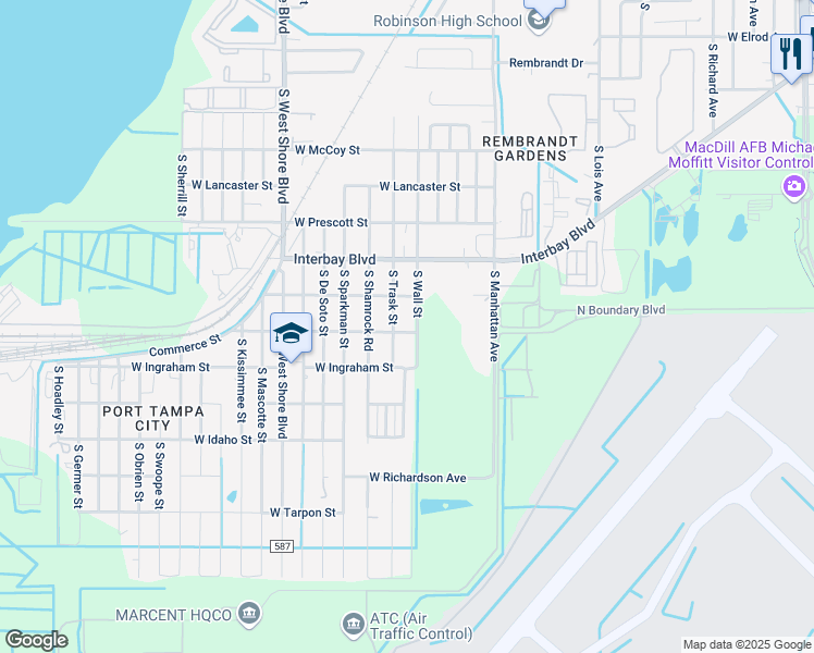 map of restaurants, bars, coffee shops, grocery stores, and more near 4603 West Loughman Street in Tampa