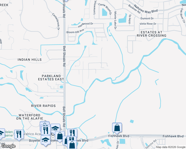 map of restaurants, bars, coffee shops, grocery stores, and more near 1141 Myrtle Road in Valrico
