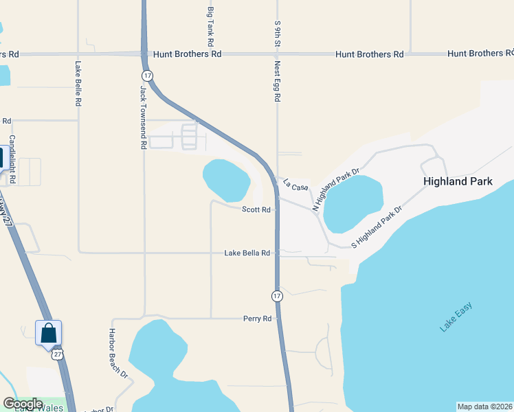 map of restaurants, bars, coffee shops, grocery stores, and more near 2830 South Scenic Highway in Lake Wales
