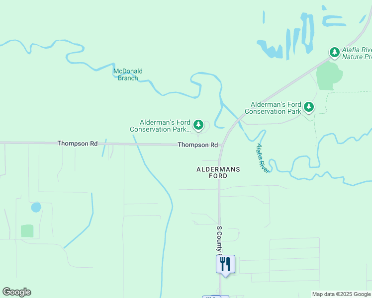 map of restaurants, bars, coffee shops, grocery stores, and more near 207 Thompson Road in Lithia