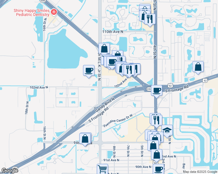 map of restaurants, bars, coffee shops, grocery stores, and more near 871 Ibis Walk Place North in St. Petersburg