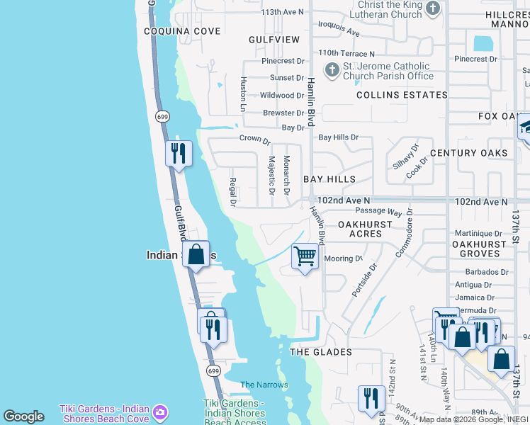 map of restaurants, bars, coffee shops, grocery stores, and more near 14792 Imperial Point Drive South in Largo