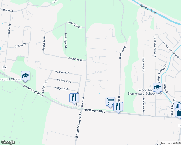 map of restaurants, bars, coffee shops, grocery stores, and more near 3954 Hall Lane in Robstown