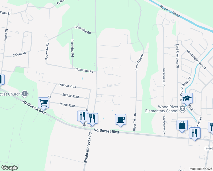 map of restaurants, bars, coffee shops, grocery stores, and more near 3954 Hall Lane in Robstown