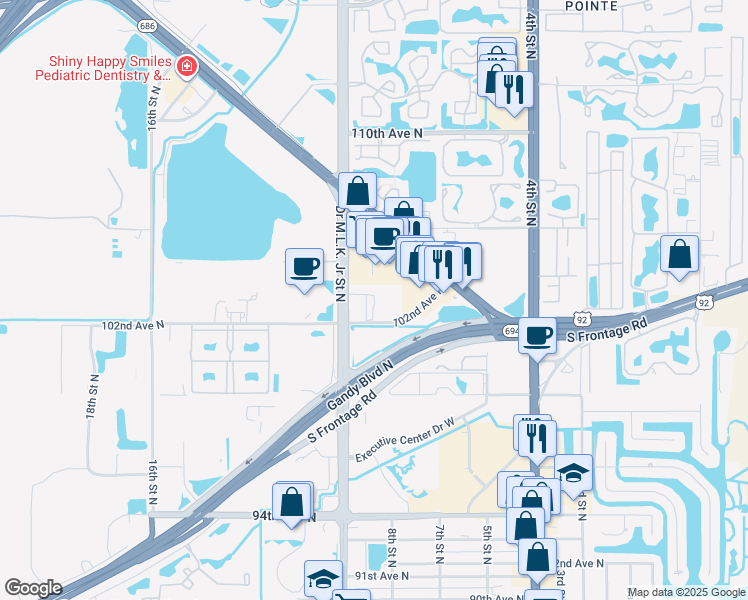map of restaurants, bars, coffee shops, grocery stores, and more near 871 Ibis Walk Place North in St. Petersburg