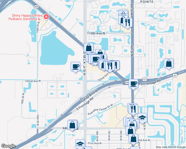 map of restaurants, bars, coffee shops, grocery stores, and more near 871 Ibis Walk Place North in St. Petersburg