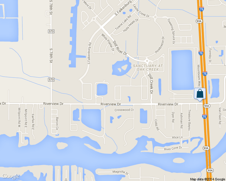 map of restaurants, bars, coffee shops, grocery stores, and more near 8718 Sandy Plains Drive in Riverview