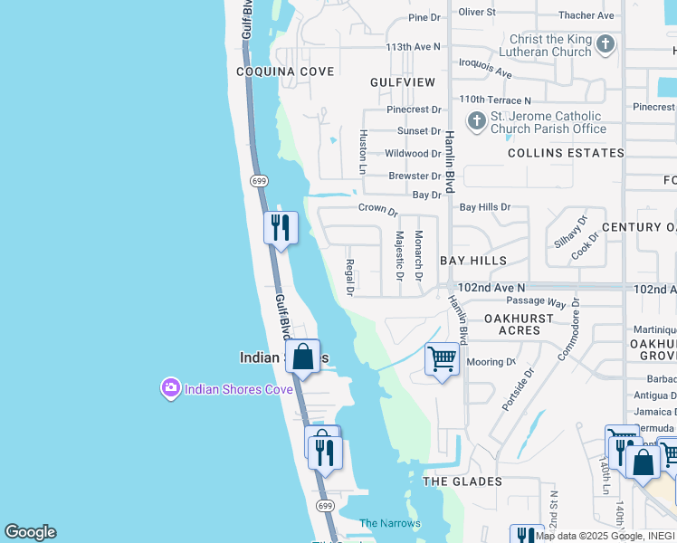 map of restaurants, bars, coffee shops, grocery stores, and more near 14950 Sovereign Drive in Largo