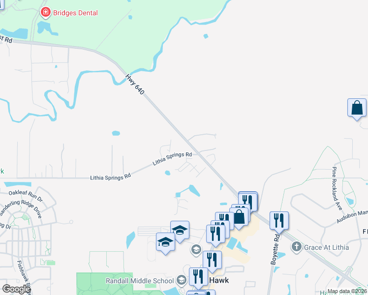 map of restaurants, bars, coffee shops, grocery stores, and more near 5226 Lithia Springs Road in Lithia