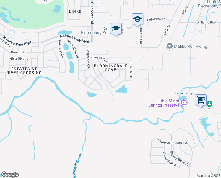 map of restaurants, bars, coffee shops, grocery stores, and more near 4708 Portobello Circle in Valrico