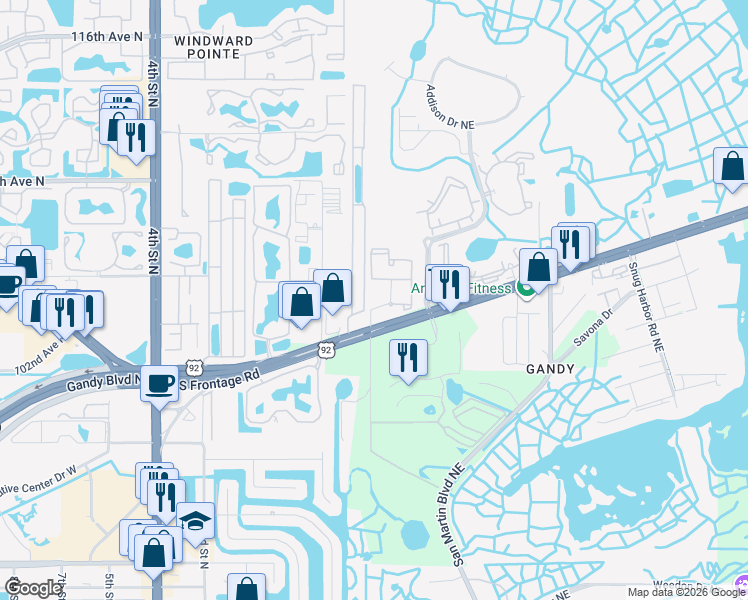 Map Gandy 10491 Gandy Boulevard North, St. Petersburg FL - Walk Score