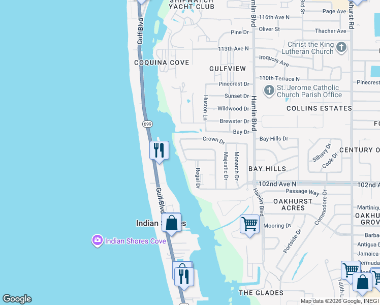 map of restaurants, bars, coffee shops, grocery stores, and more near 14997 Imperial Point Drive West in Largo