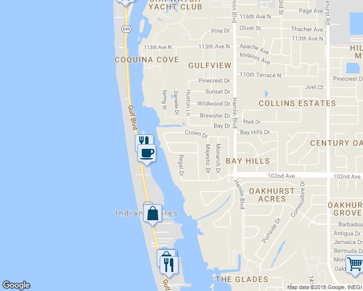 map of restaurants, bars, coffee shops, grocery stores, and more near 14946 Imperial Point Drive North in Largo