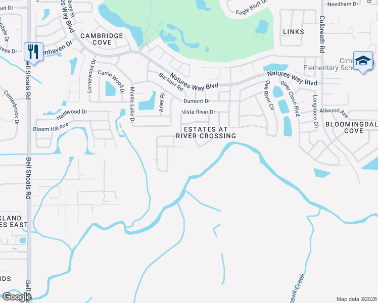 map of restaurants, bars, coffee shops, grocery stores, and more near 1321 Riverfield Court in Valrico