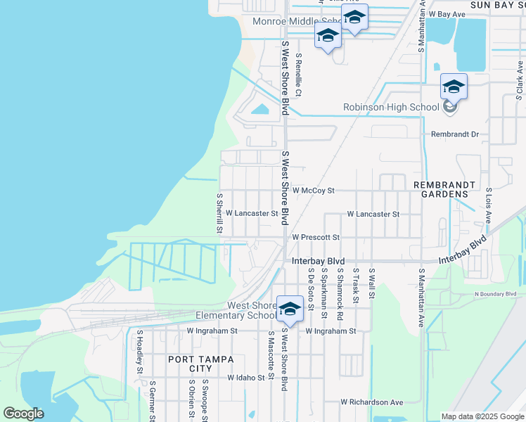 map of restaurants, bars, coffee shops, grocery stores, and more near 6714 South Kissimmee Street in Tampa