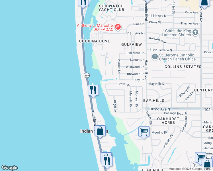 map of restaurants, bars, coffee shops, grocery stores, and more near 14997 Imperial Point Drive West in Largo
