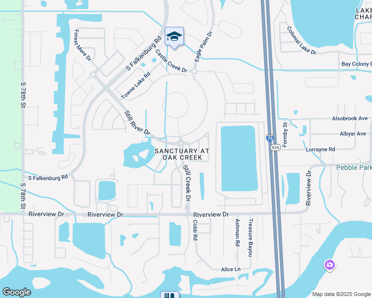 map of restaurants, bars, coffee shops, grocery stores, and more near 8533 Quarter Horse Drive in Riverview