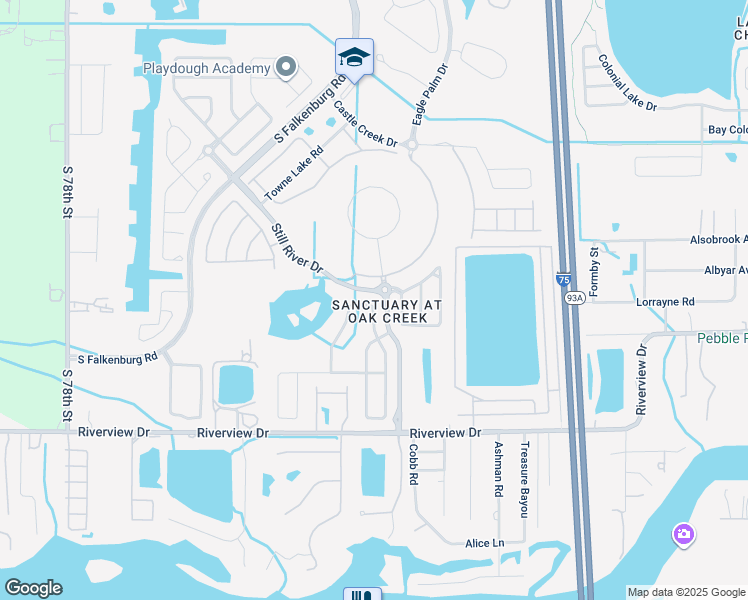 map of restaurants, bars, coffee shops, grocery stores, and more near 8321 Moccasin Trail Drive in Riverview