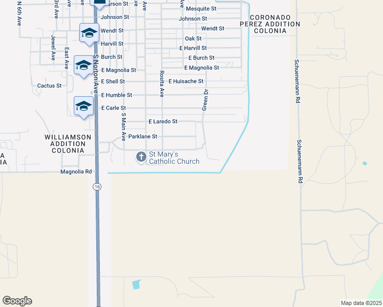 map of restaurants, bars, coffee shops, grocery stores, and more near 810 Stinson Street in Freer