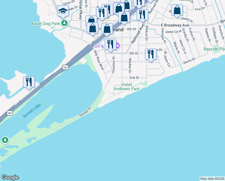 map of restaurants, bars, coffee shops, grocery stores, and more near 357 Houston Street in Portland