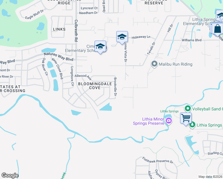 map of restaurants, bars, coffee shops, grocery stores, and more near 4814 Portobello Circle in Valrico