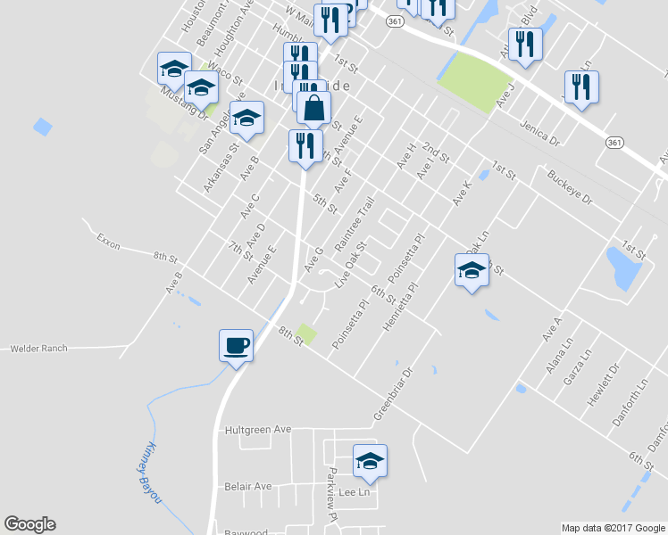 map of restaurants, bars, coffee shops, grocery stores, and more near 2356 Palm Drive in Ingleside