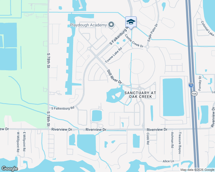 map of restaurants, bars, coffee shops, grocery stores, and more near 8614 White Poplar Drive in Riverview