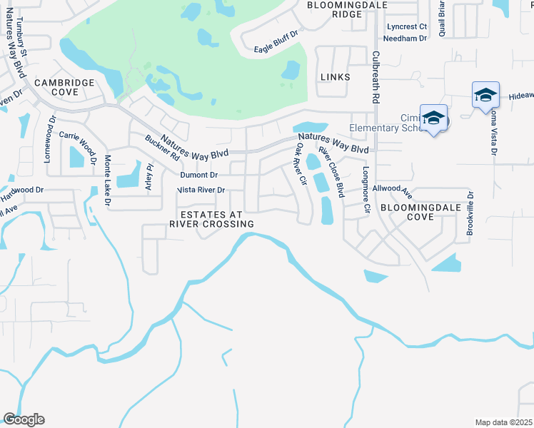 map of restaurants, bars, coffee shops, grocery stores, and more near 2003 River Crossing Drive in Valrico
