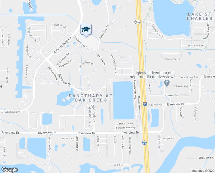 map of restaurants, bars, coffee shops, grocery stores, and more near 8423 Quarter Horse Drive in Riverview