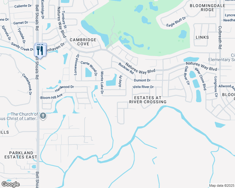 map of restaurants, bars, coffee shops, grocery stores, and more near 1419 Monte Lake Drive in Valrico