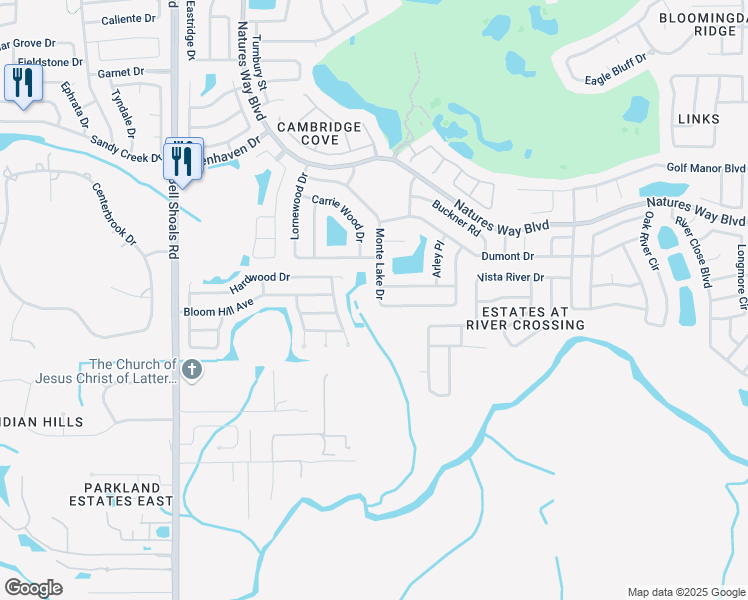 map of restaurants, bars, coffee shops, grocery stores, and more near 1343 Monte Lake Drive in Valrico