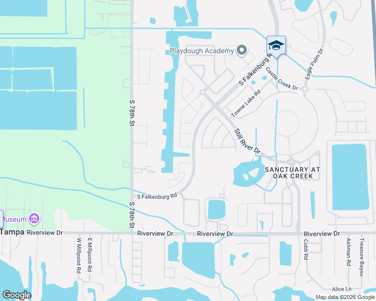 map of restaurants, bars, coffee shops, grocery stores, and more near 8316 Willow Beach Drive in Riverview