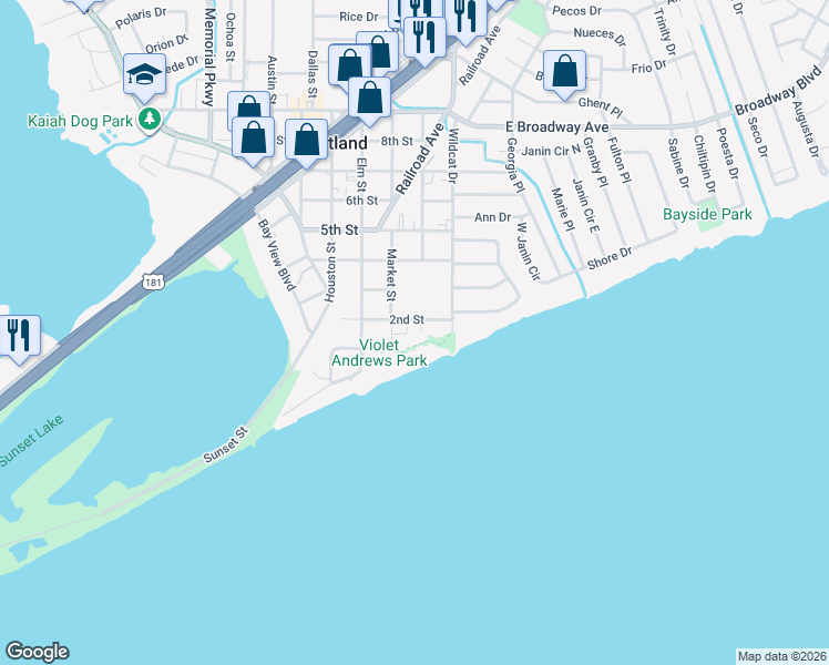 map of restaurants, bars, coffee shops, grocery stores, and more near 206 2nd Street in Portland