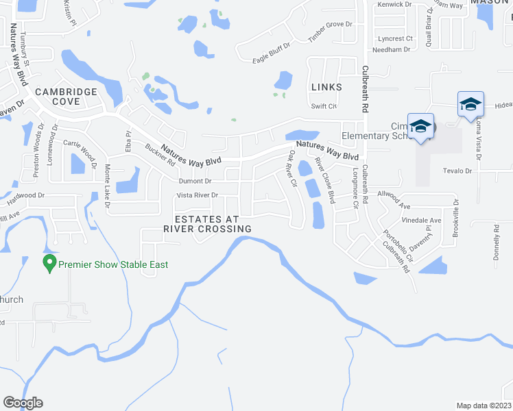 map of restaurants, bars, coffee shops, grocery stores, and more near 2001 River Park Court in Valrico