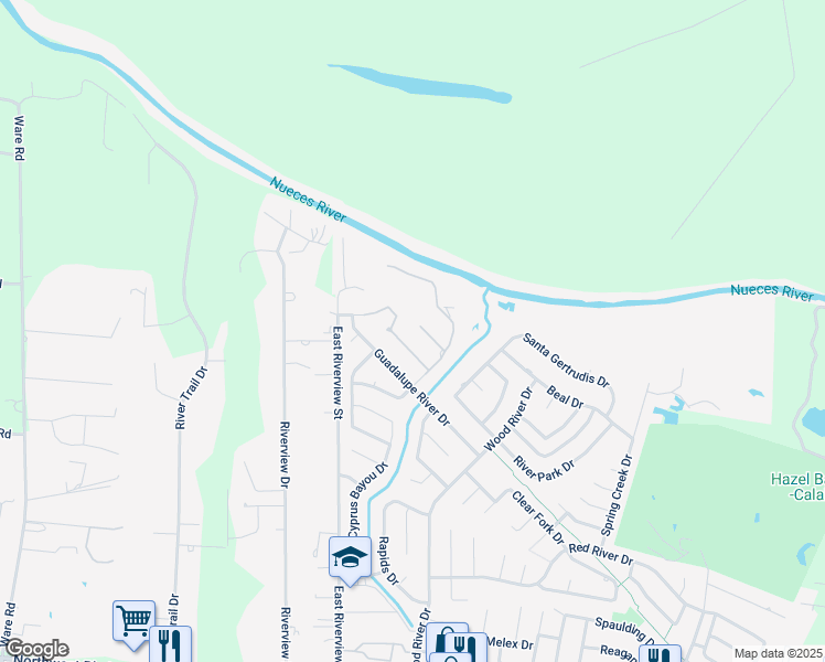 map of restaurants, bars, coffee shops, grocery stores, and more near 4726 Tuscan Way in Corpus Christi