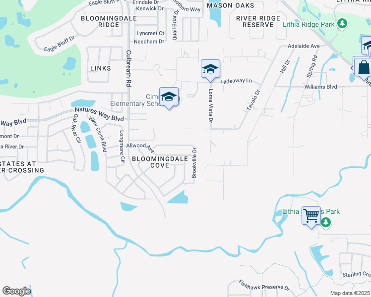map of restaurants, bars, coffee shops, grocery stores, and more near 2634 Brookville Drive in Valrico