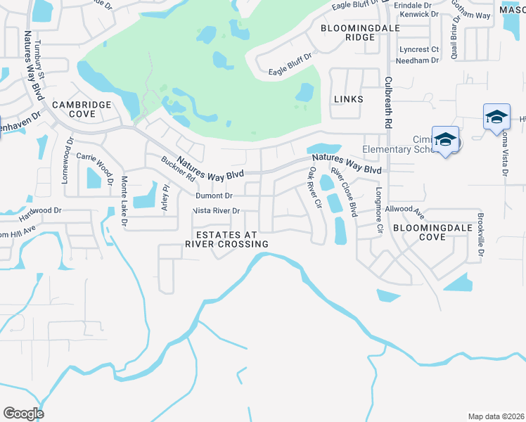 map of restaurants, bars, coffee shops, grocery stores, and more near 1908 River Crossing Drive in Valrico