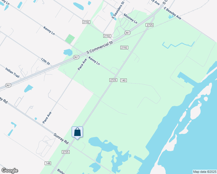 map of restaurants, bars, coffee shops, grocery stores, and more near 2072 Farm to Market Road 2725 in Ingleside