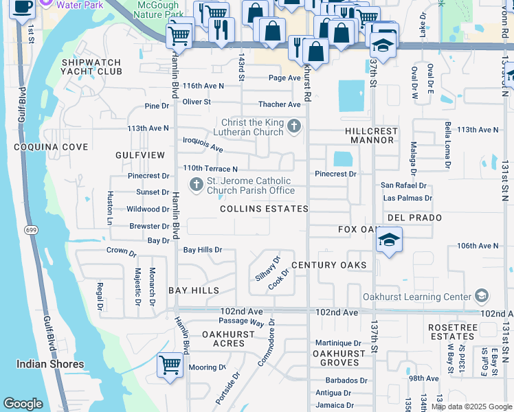 map of restaurants, bars, coffee shops, grocery stores, and more near 14286 Sunshine Court in Largo