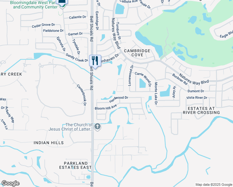 map of restaurants, bars, coffee shops, grocery stores, and more near 1032 Hardwood Drive in Valrico