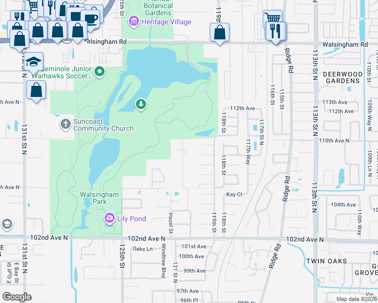 map of restaurants, bars, coffee shops, grocery stores, and more near 10825 Nina Street in Largo