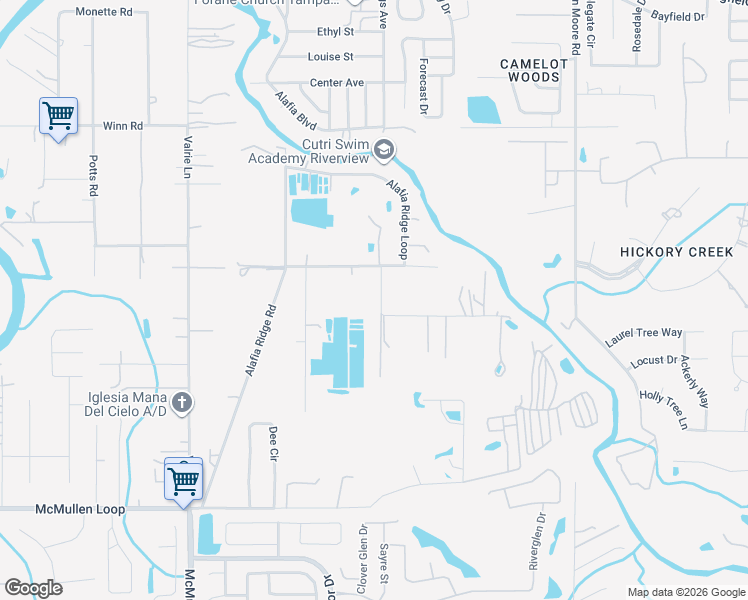 map of restaurants, bars, coffee shops, grocery stores, and more near 8007 Revels Road in Riverview