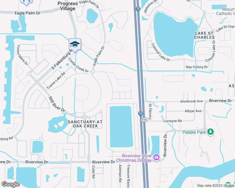 map of restaurants, bars, coffee shops, grocery stores, and more near 6994 Towering Spruce Drive in Riverview