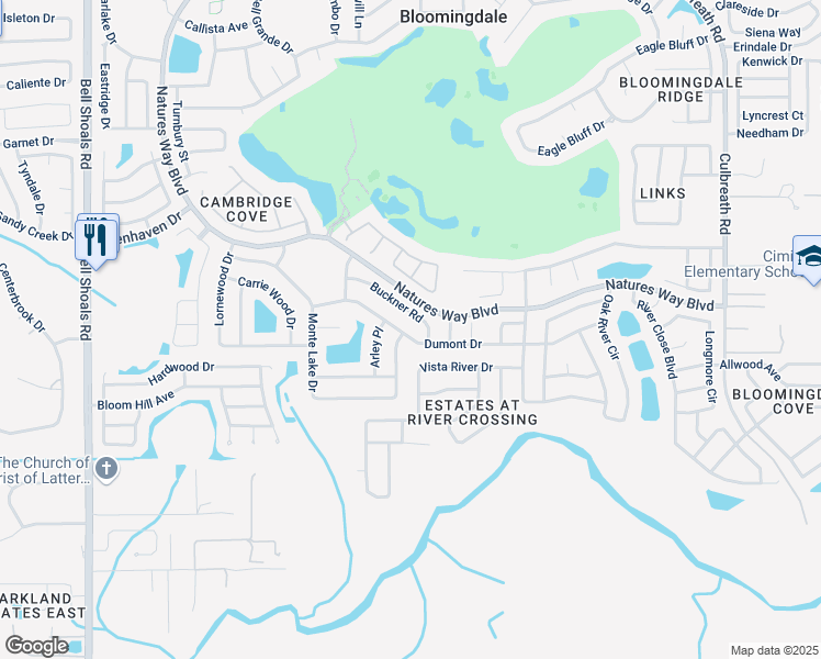 map of restaurants, bars, coffee shops, grocery stores, and more near 1428 Dumont Drive in Valrico