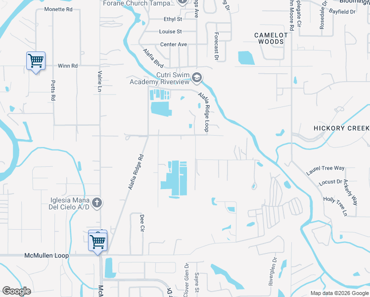 map of restaurants, bars, coffee shops, grocery stores, and more near 8007 Revels Road in Riverview