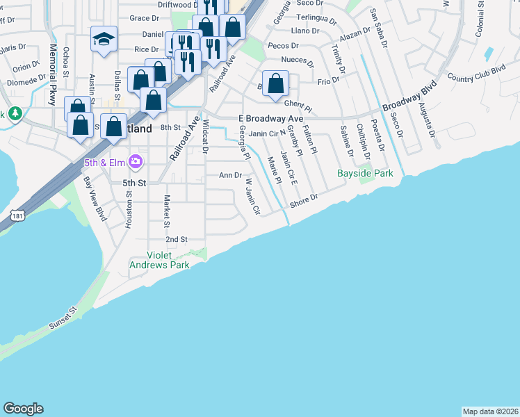 map of restaurants, bars, coffee shops, grocery stores, and more near 103 Georgia Place in Portland