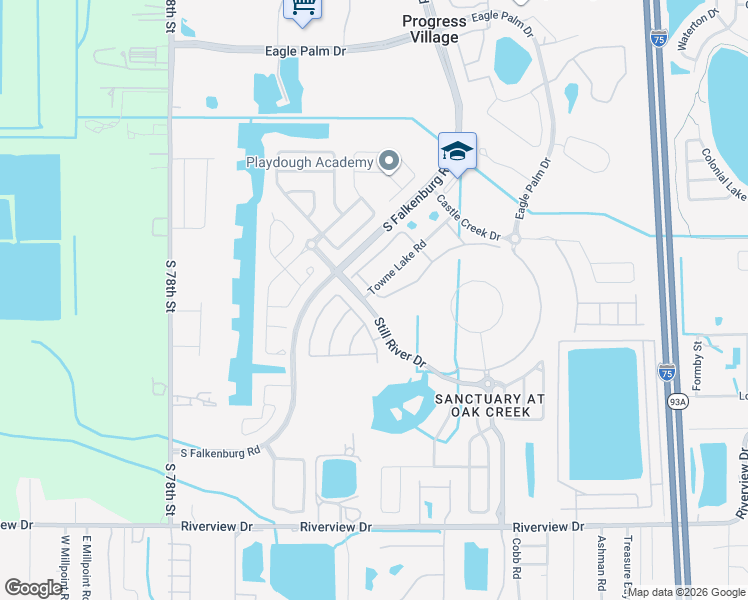 map of restaurants, bars, coffee shops, grocery stores, and more near 6984 Holly Heath Drive in Riverview