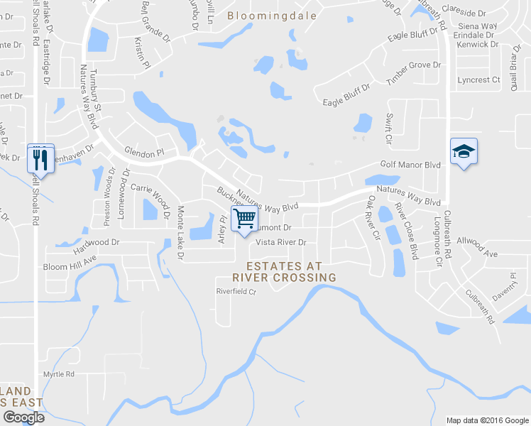 map of restaurants, bars, coffee shops, grocery stores, and more near 4301 Elton Place in Valrico