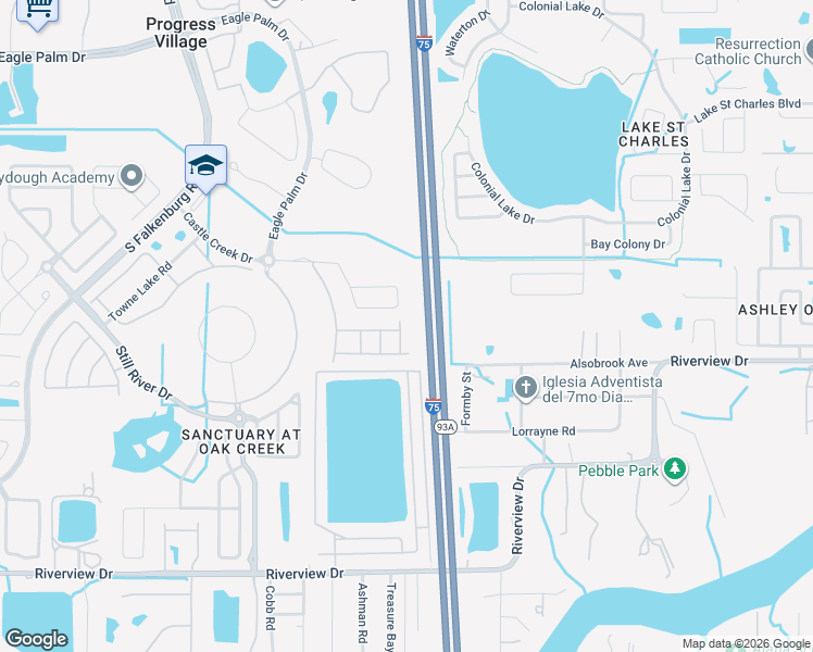 map of restaurants, bars, coffee shops, grocery stores, and more near 7006 Spotted Deer Place in Riverview